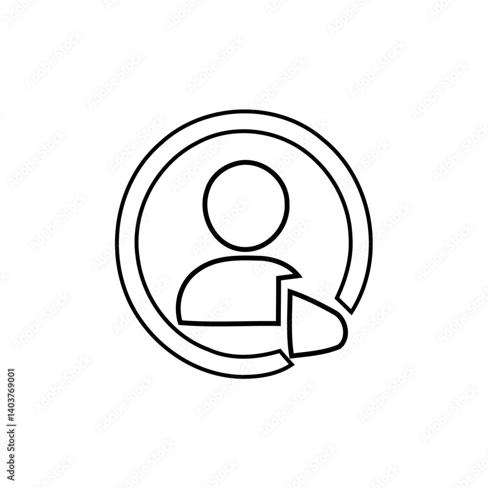 User Profile Icon Black-and-White Representation of Digital Identity. User Profile Icon Black-and-White Representation of Digital Identity.