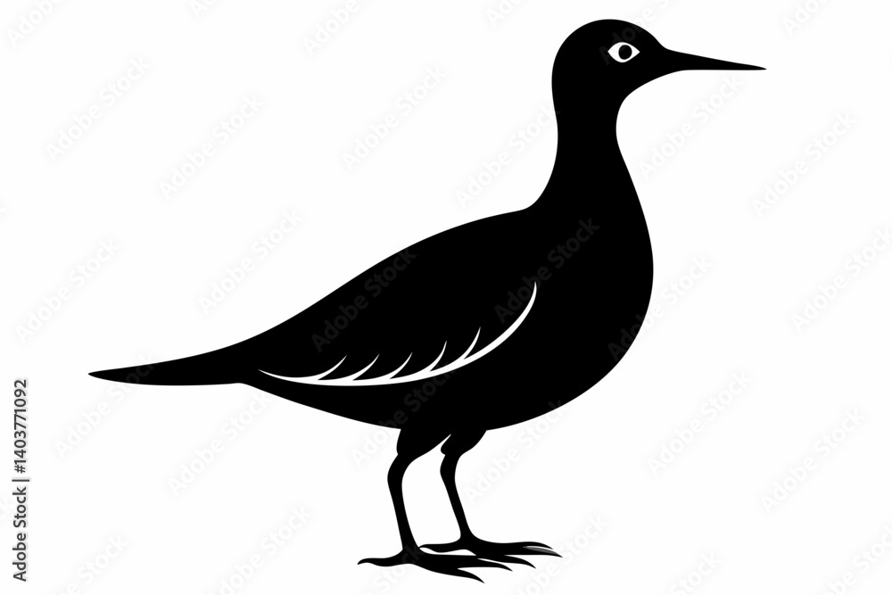 Fototapeta premium american woodcock sihouette black vector