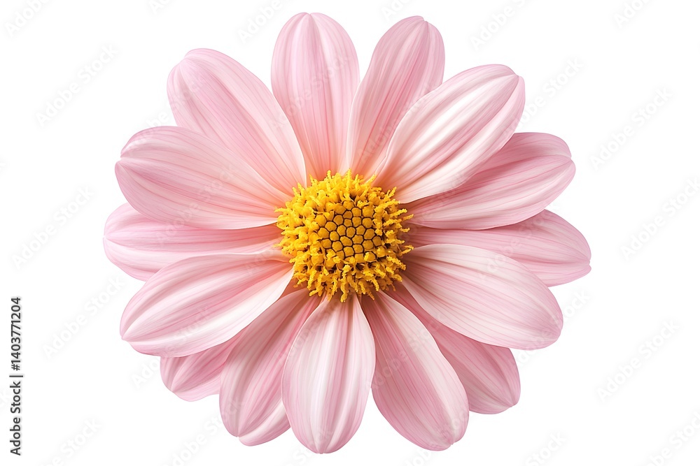 Beautiful Pink Dahlia Flower Bloom with Soft Petals, Close-up of Fresh Floral Blossom Isolated on White Background Beautiful Pink Dahlia Flower Bloom with Soft Petals, Close-up of Fresh Floral Blossom Isolated on White Background