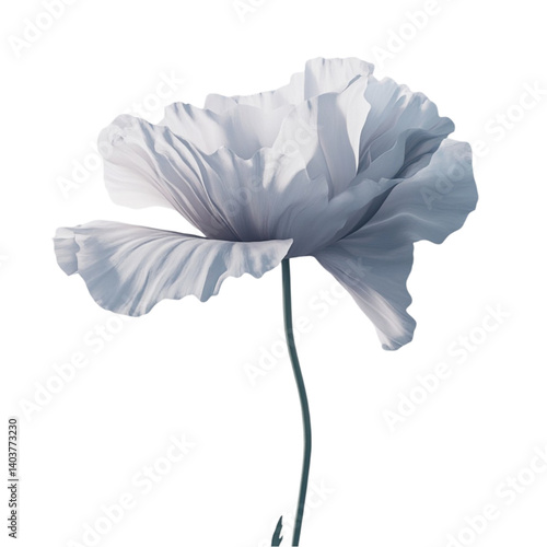 Serene White Flower Abstract Art Digital Design