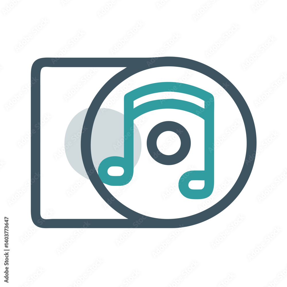 Music Disc Icon Representing Audio Media or Music Album Collection