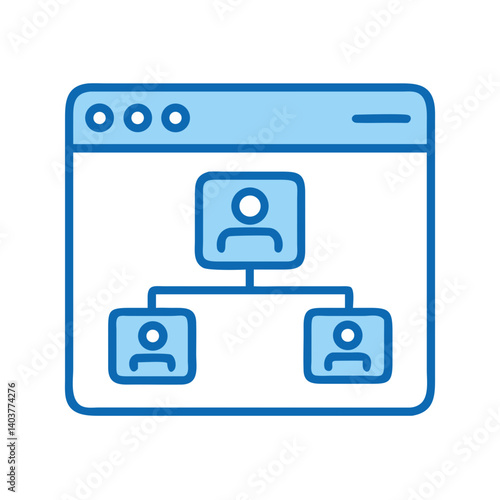Organization Chart Window Icon Representing Team Structure and Hierarchical Management