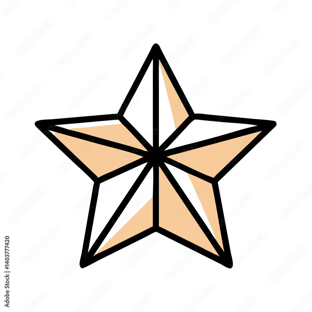 Obraz premium Origami Star Icon Representing Celestial Craft and Paper Folding Art