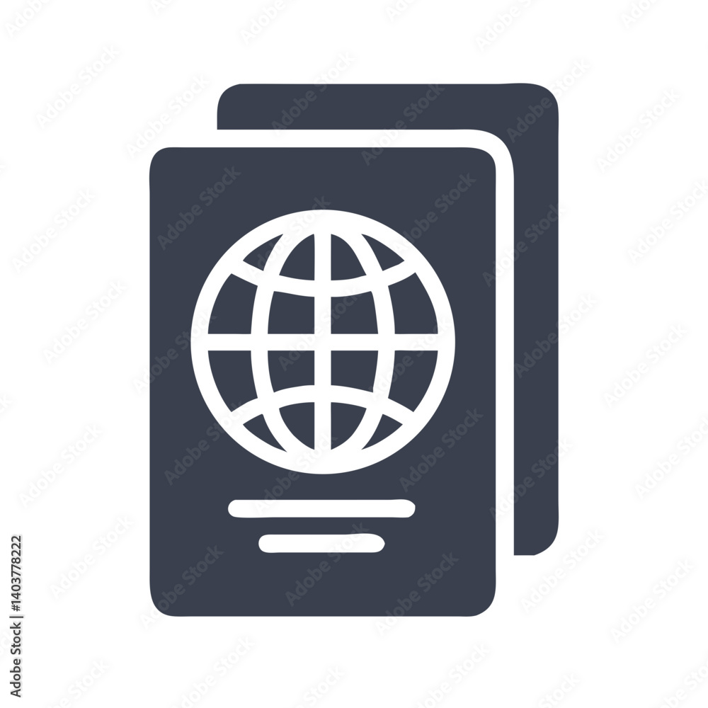 Passport Icon Representing International Travel and Global Identification Passport Icon Representing International Travel and Global Identification