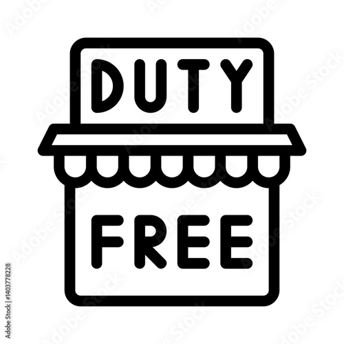 duty free shop line icon