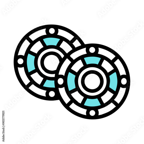 Poker Chips Icon Representing Gambling or Casino Gaming Activities