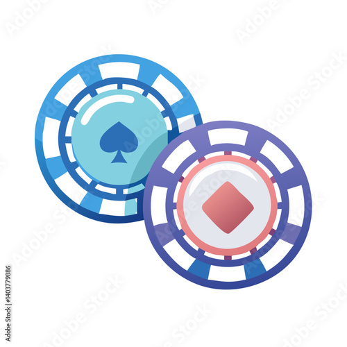 Poker Chips Icon Representing Gambling or Casino Gaming Activities