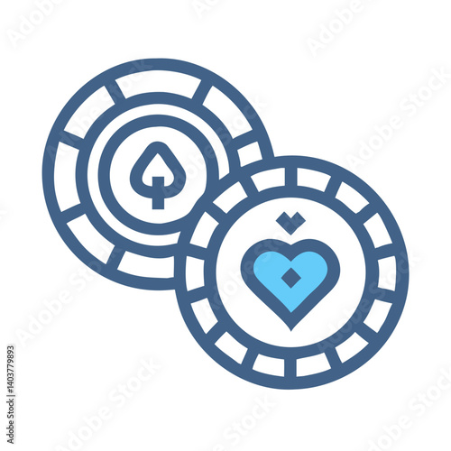 Poker Chips Icon Representing Gambling or Casino Gaming Activities