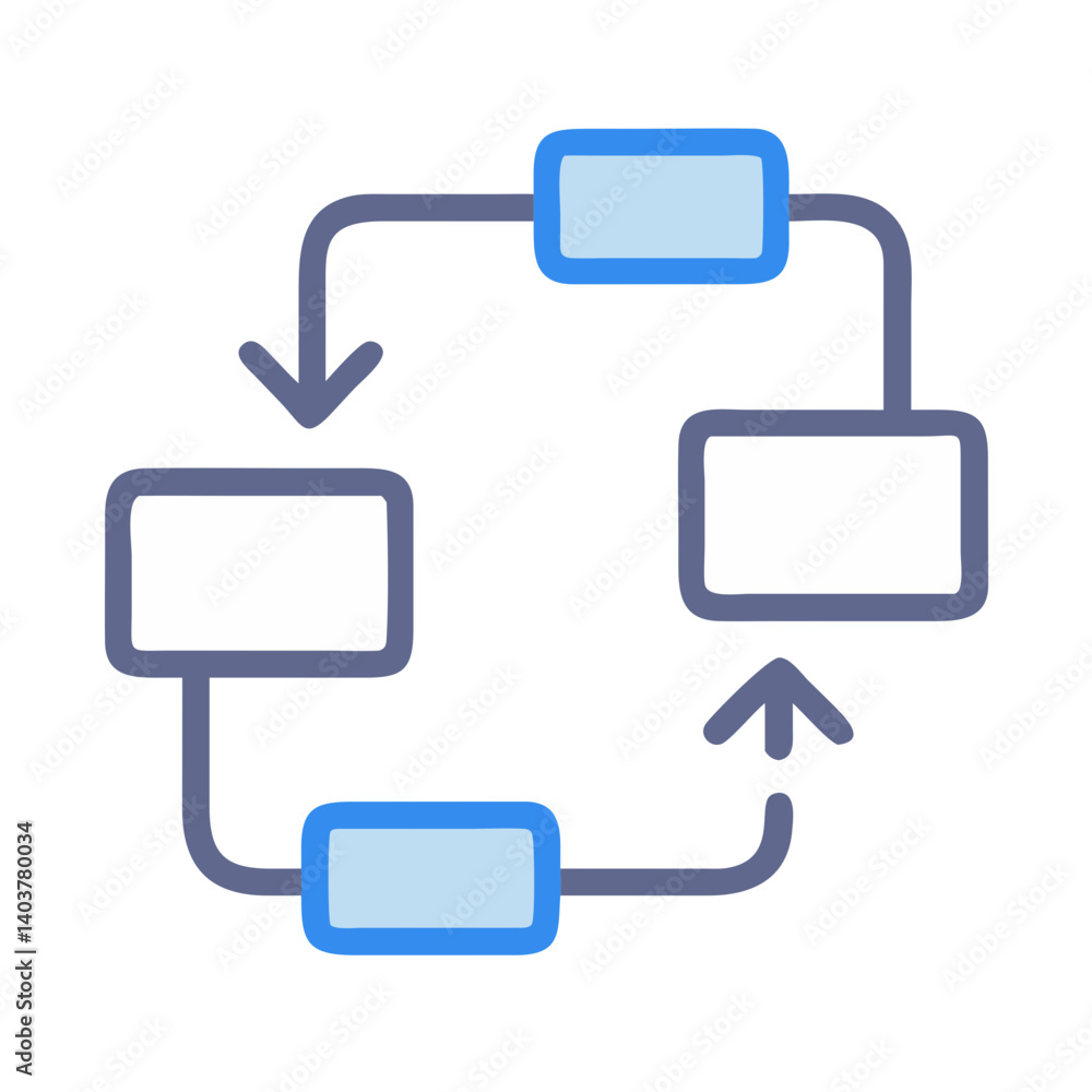 Process Flow Diagram Icon Representing Communication and Information Transfer Process Flow Diagram Icon Representing Communication and Information Transfer