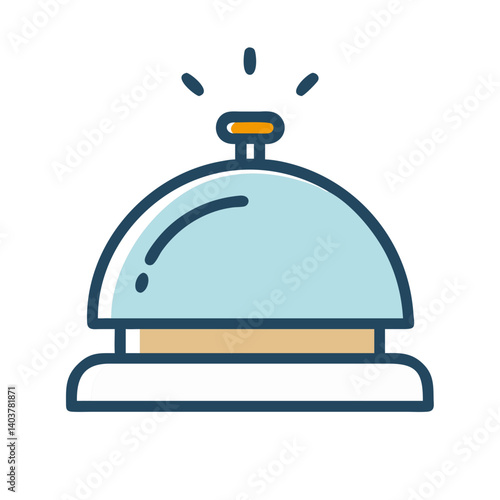 Service Bell Icon Representing Hotel Reception and Customer Assistance