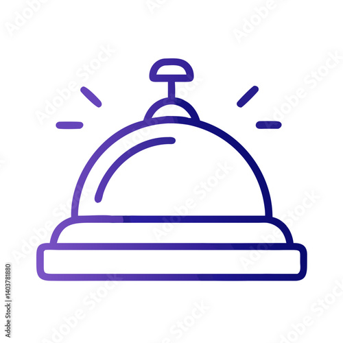 Service Bell Icon Representing Hotel Reception and Customer Assistance