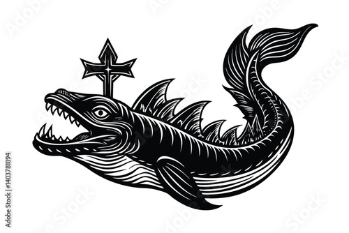 Quadro em tela leviathan cross