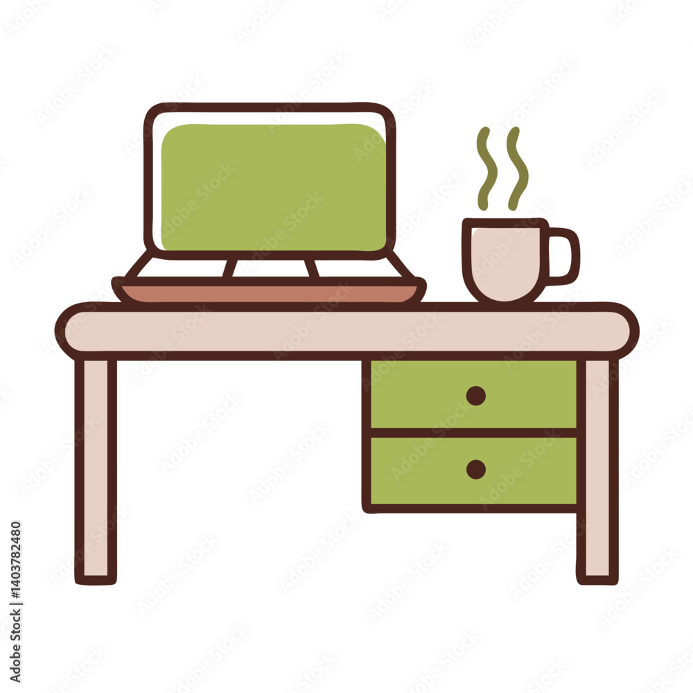 vector illustration of office desk vector illustration of office desk