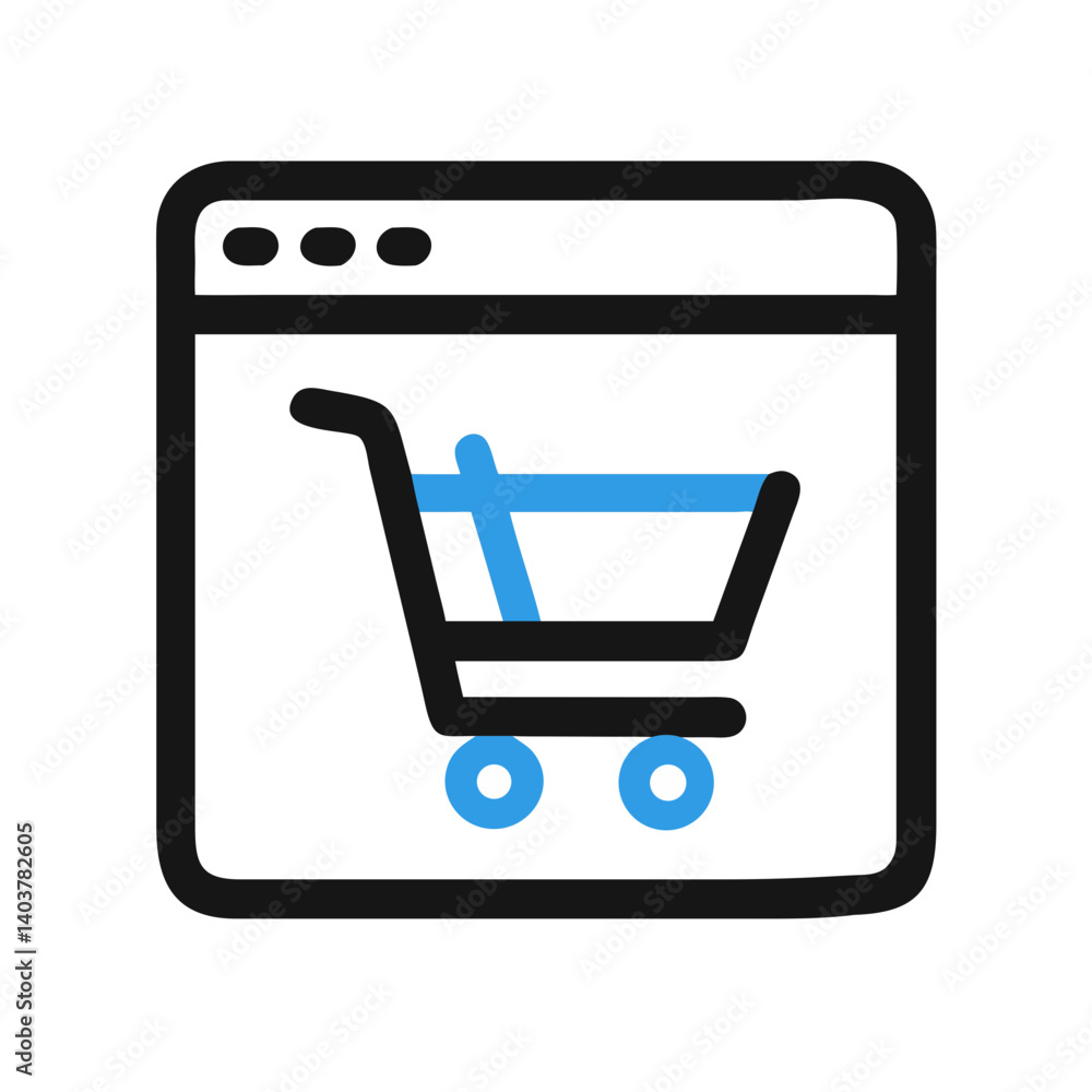 Shopping Cart Icon Representing Online Purchase and E-Commerce Checkout Shopping Cart Icon Representing Online Purchase and E-Commerce Checkout