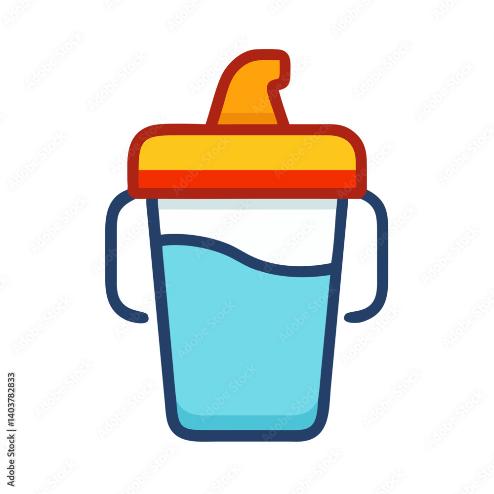 Sippy Cup Icon Representing Spill-Proof Drinking for Toddlers Sippy Cup Icon Representing Spill-Proof Drinking for Toddlers