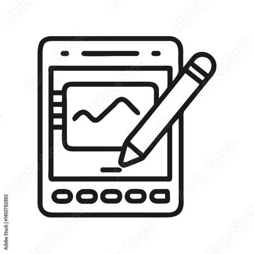 Sketchpad with Pen Icon Representing Drawing and Artistic Creation