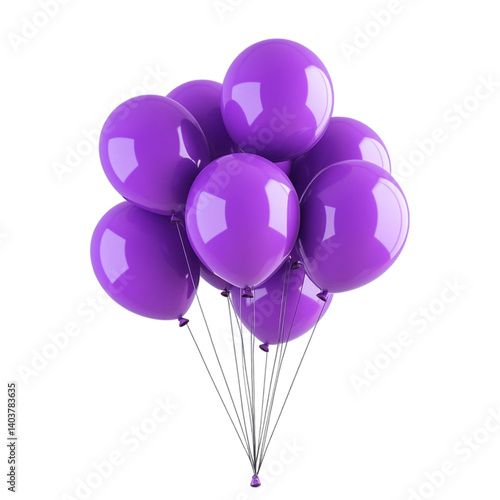 Purple balloons floating joyful celebration happy party