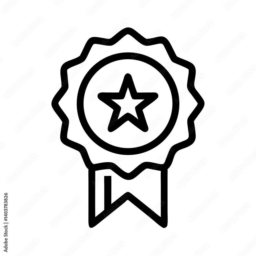 Star Badge Icon Representing Top Performer Award and Excellence Star Badge Icon Representing Top Performer Award and Excellence