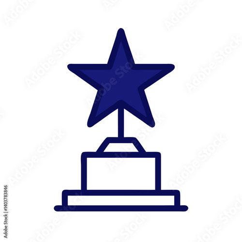 Star on Pedestal Icon Representing Achievement and Recognition