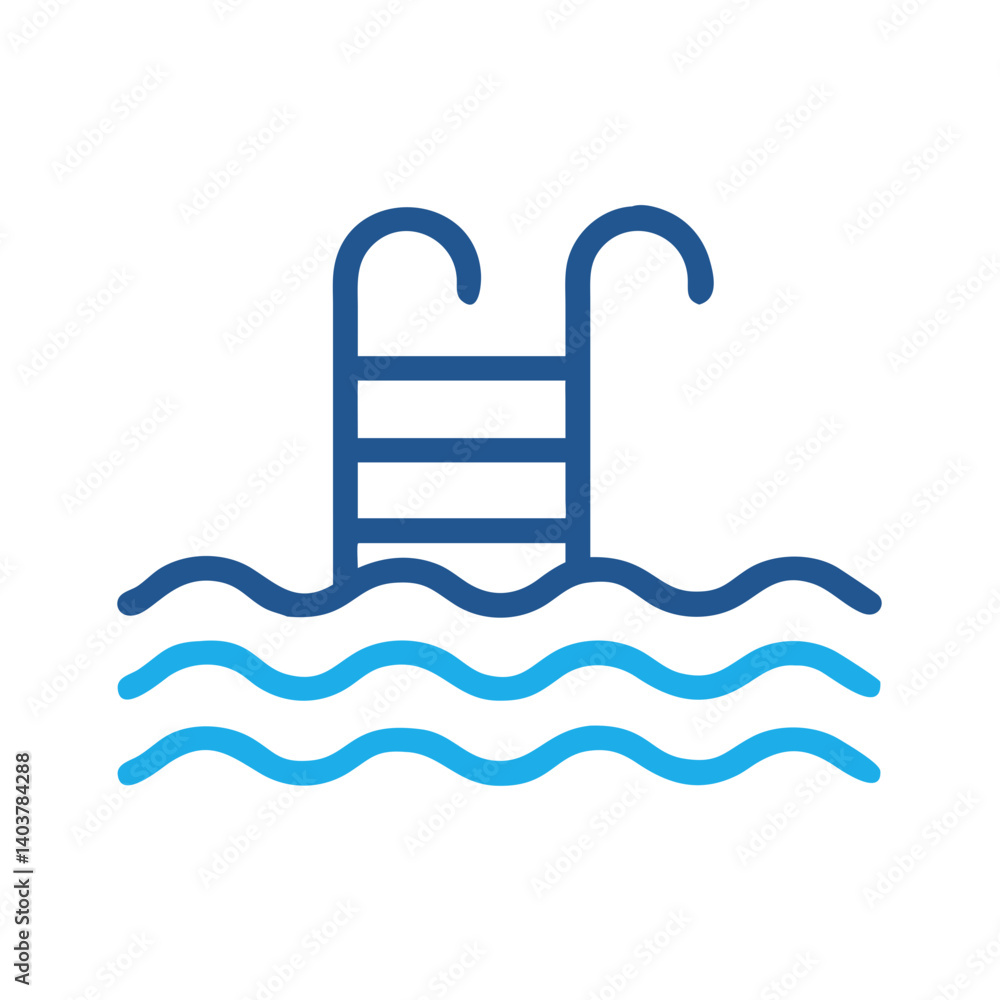 Swimming Pool Icon Representing Resort and Water Leisure Activities Swimming Pool Icon Representing Resort and Water Leisure Activities