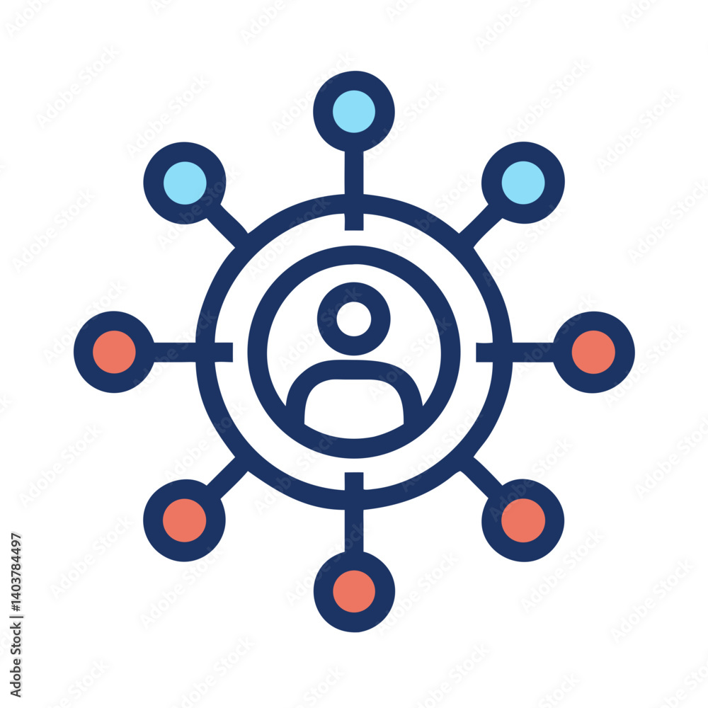 Target Network Icon Representing Marketing Strategy and Audience Targeting Target Network Icon Representing Marketing Strategy and Audience Targeting