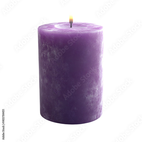 A lit purple candle soft light peaceful ambiance
