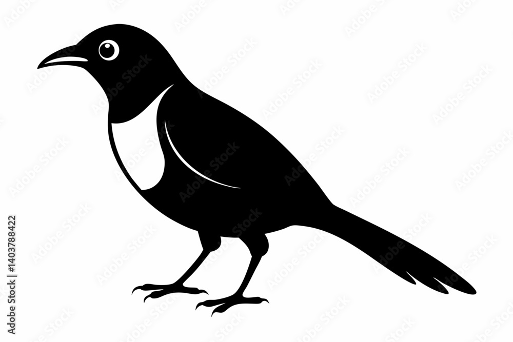 Fototapeta premium white bell bird silhouette black vector