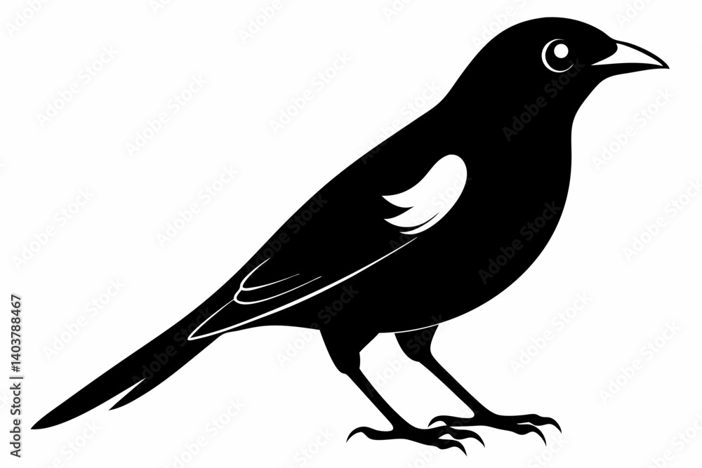 Fototapeta premium white bell bird silhouette black vector