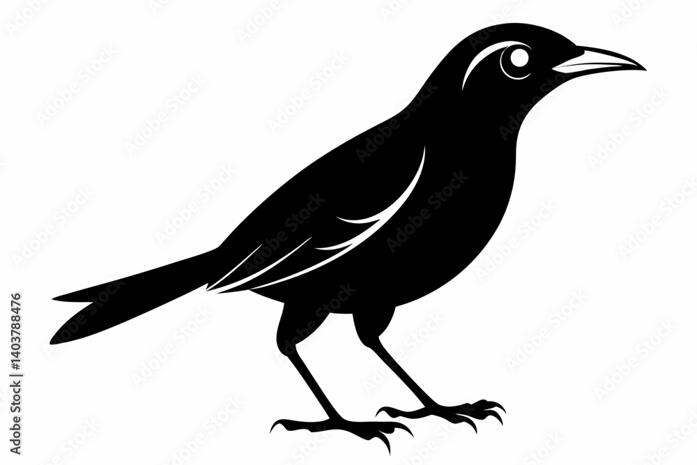 Fototapeta premium white bell bird silhouette black vector