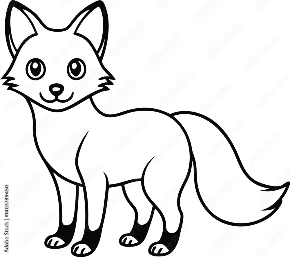Line Art Illustration of a Standing Fox with Calm Expression
Line Art Illustration of a Standing Fox with Calm Expression