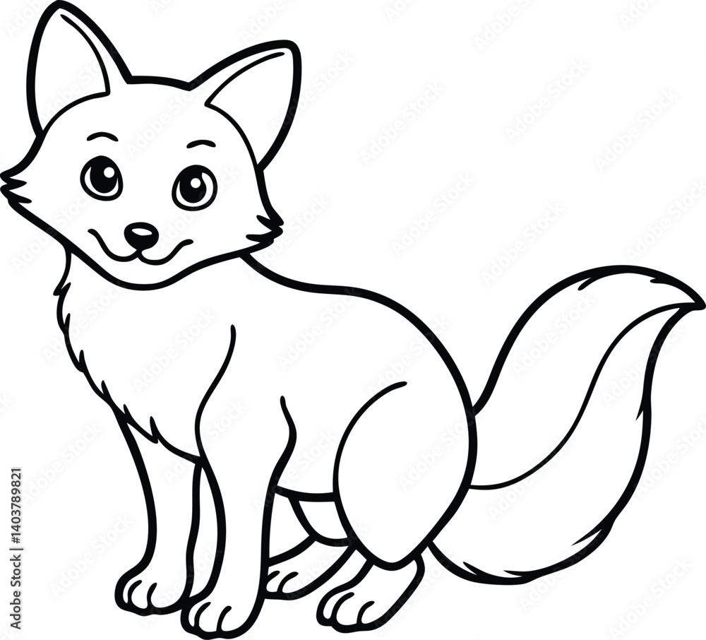 Line Art Illustration of a Standing Fox with Calm Expression
Line Art Illustration of a Standing Fox with Calm Expression