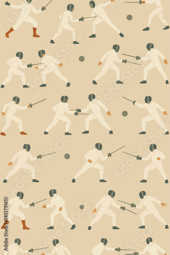 Fencing Print Design in Vector
