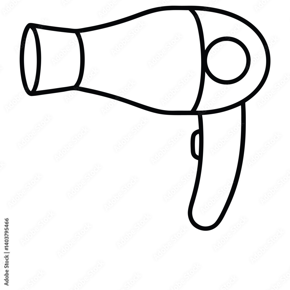 Vector illustration hair dryer on white background