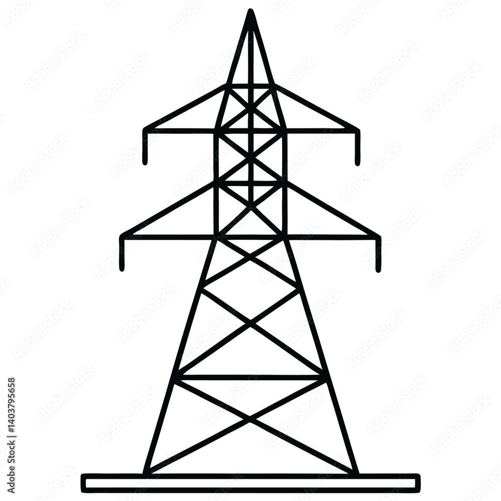 Electric tower isolated on white
