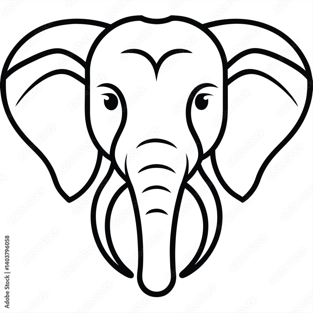 elephant head vector illustration
