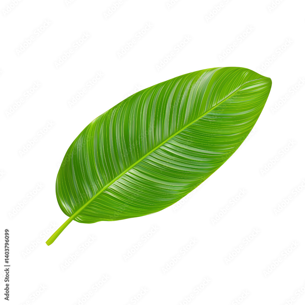 Fototapeta premium Realistic Green Leaf with Detailed Veins and Natural Texture
