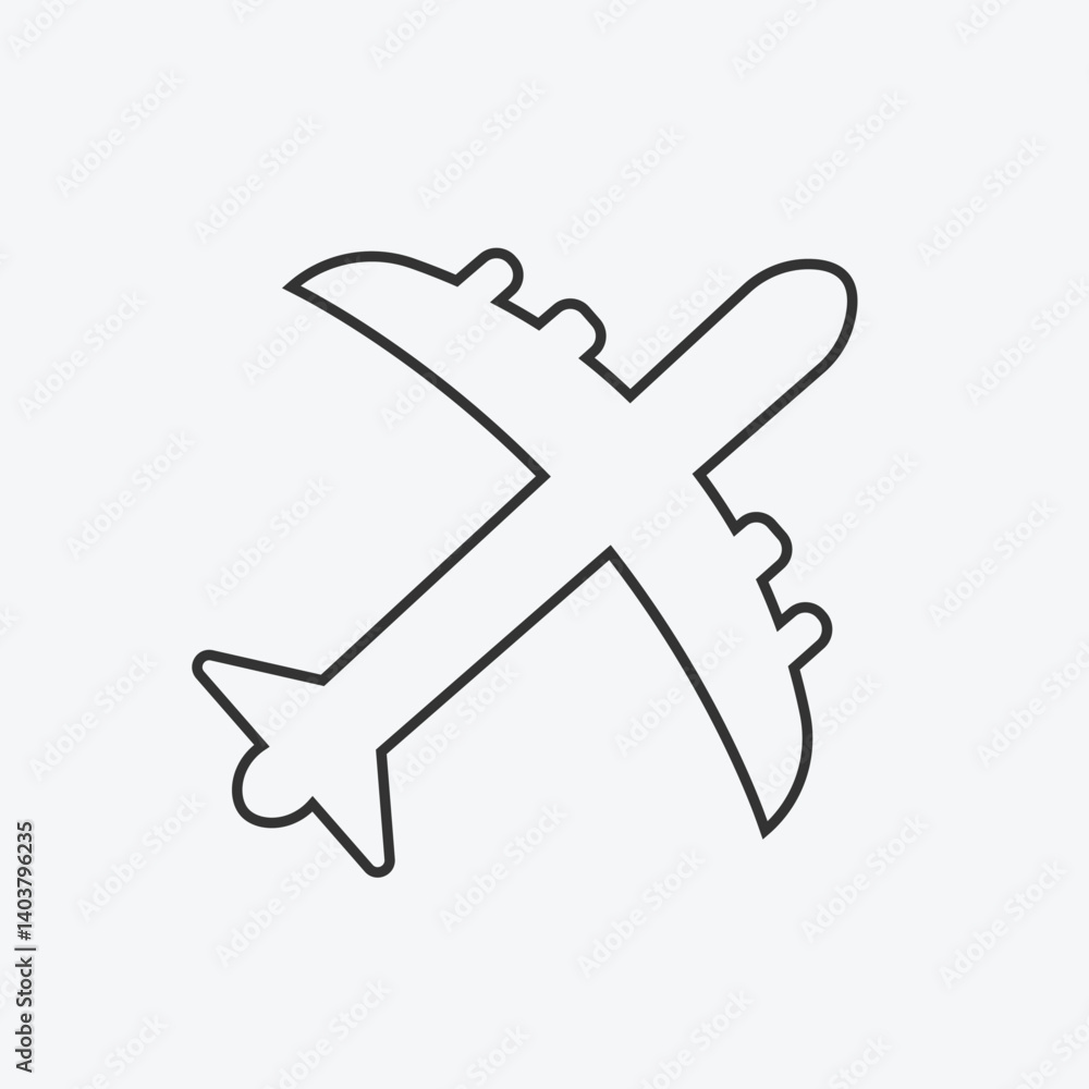 Obraz premium Airplane aviation flat icon for apps and websites 
