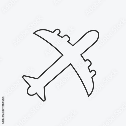 Airplane aviation flat icon for apps and websites
