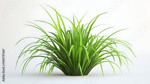 Lush green grass clump, studio shot
