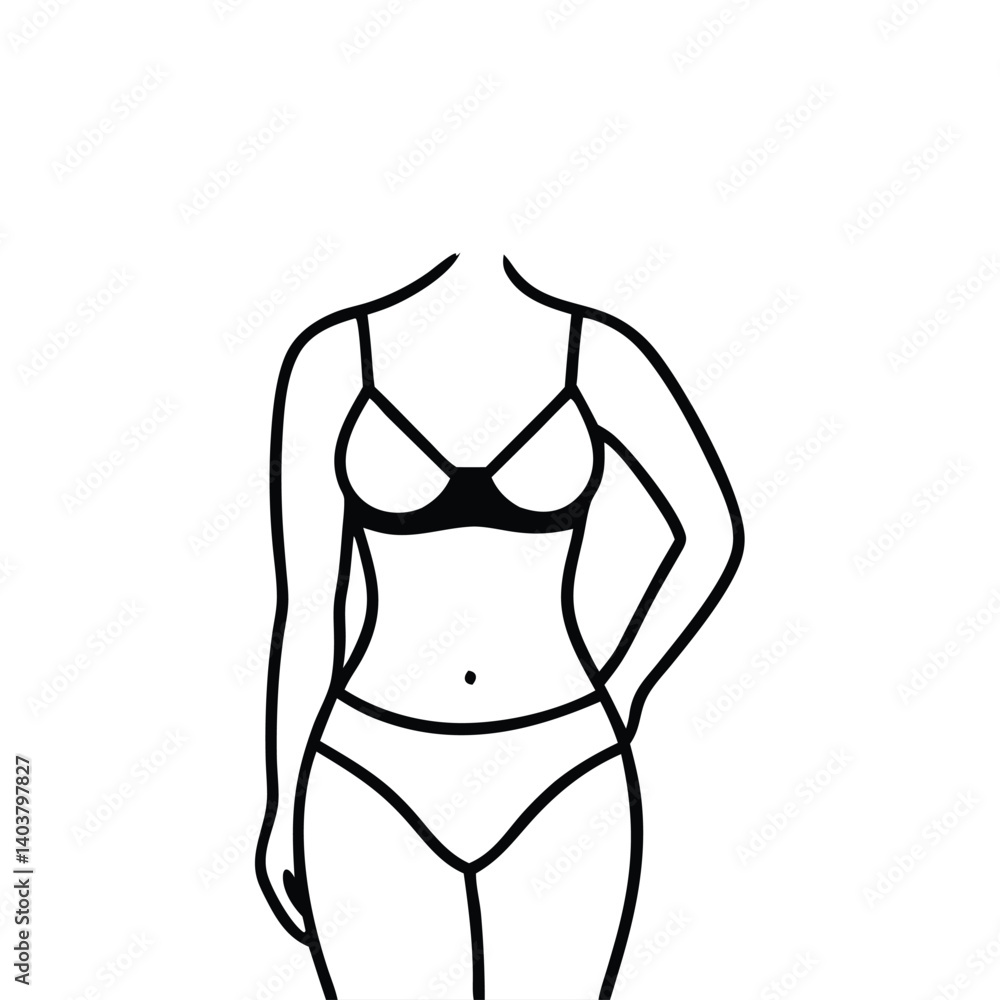 Vector illustration of a woman in a bikini