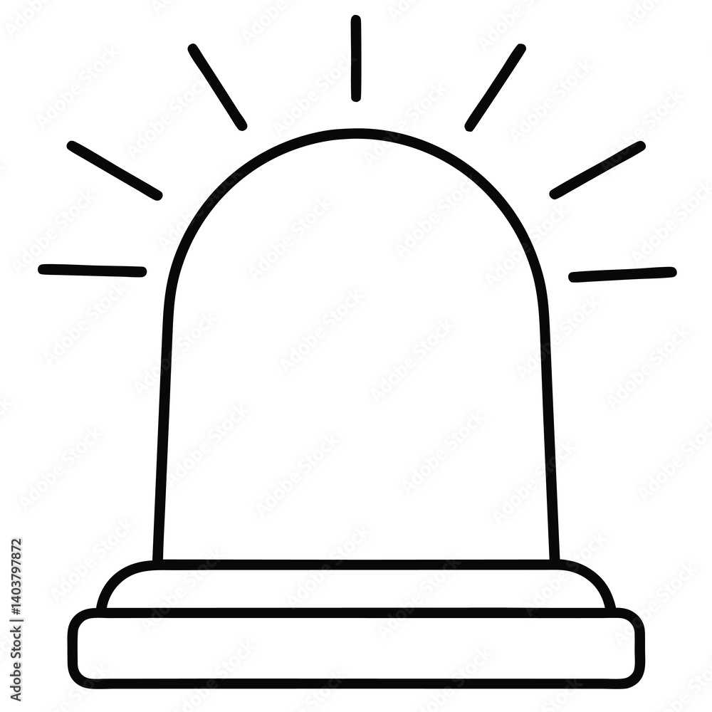 Vector illustration of an alarm siren on white background