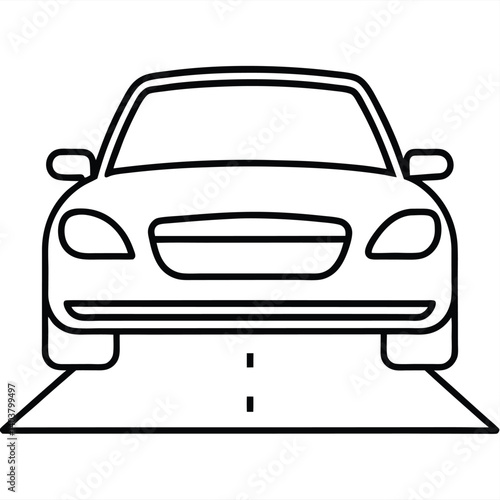 Obraz na płótnie Vector illustration of a car on the road w salonie