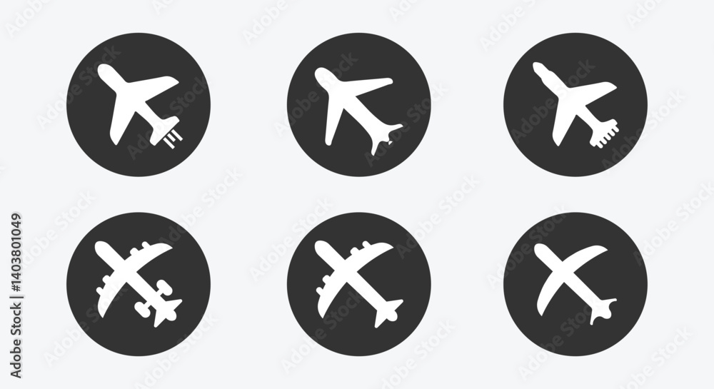 Set airplane icon. Aircrafts flat style - stock vector.
Set airplane icon. Aircrafts flat style - stock vector.