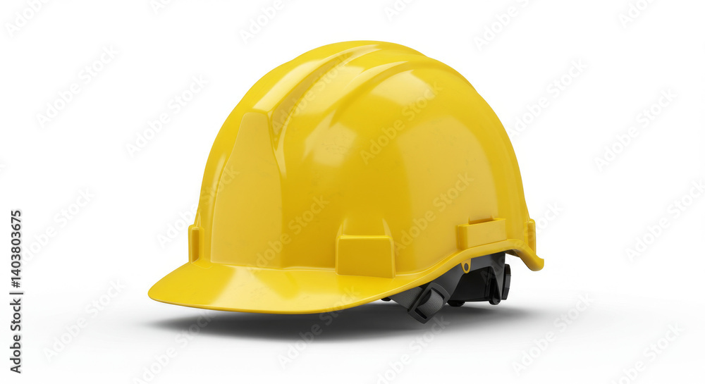 Fototapeta premium Yellow construction safety helmet isolated on white background