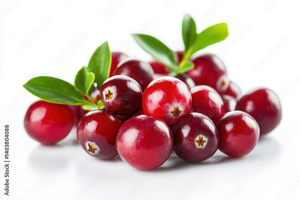 A vibrant cluster of red cranberries, A vibrant cluster of red cranberries,