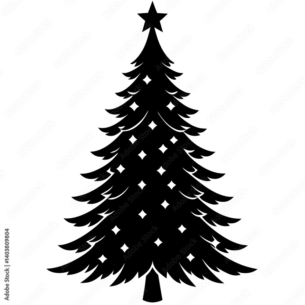 Christmas tree silhouette vector isolated on white background Christmas tree silhouette vector isolated on white background