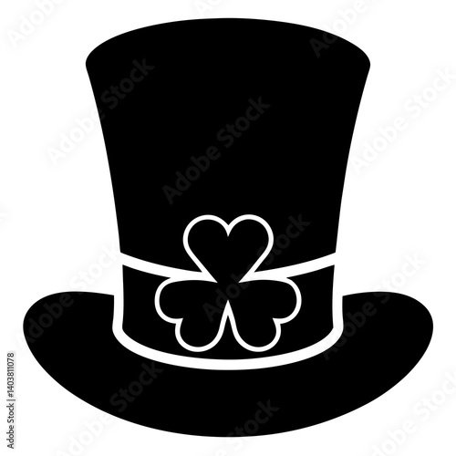 Leprechaun Hat silhouette vector isolated on white background