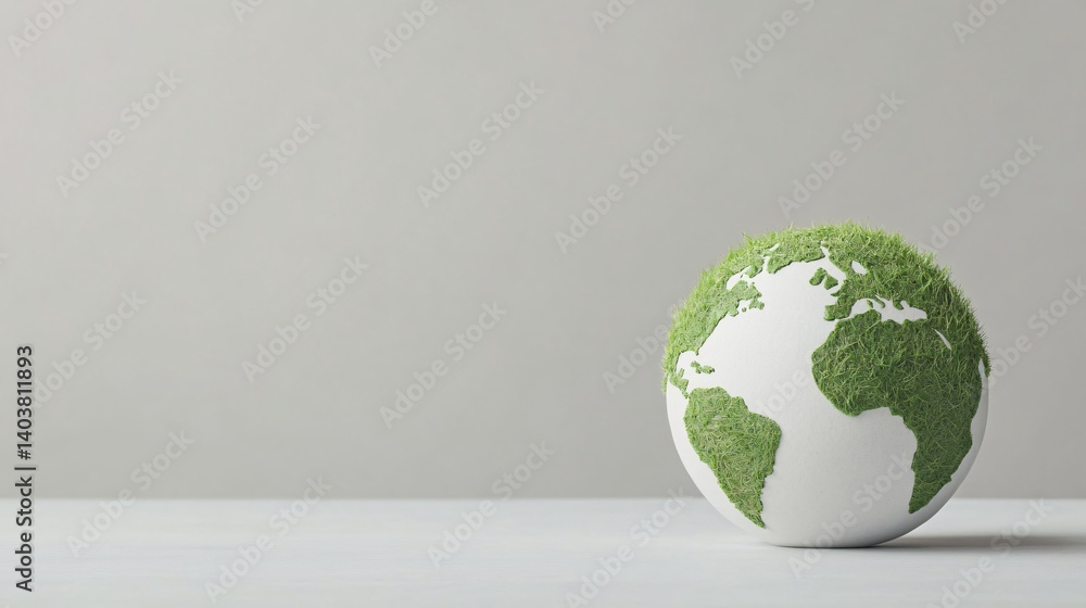 Conceptual Earth Globe Made of Grass Representing Environmental Sustainability Conceptual Earth Globe Made of Grass Representing Environmental Sustainability