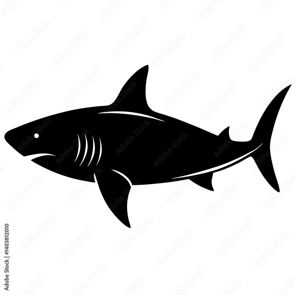 Obraz premium shark silhouette vector isolated on white background