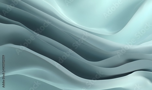 Wallpaper Mural Abstract light blue layered waves creating a smooth flowing and undulating surface in a soft light Torontodigital.ca